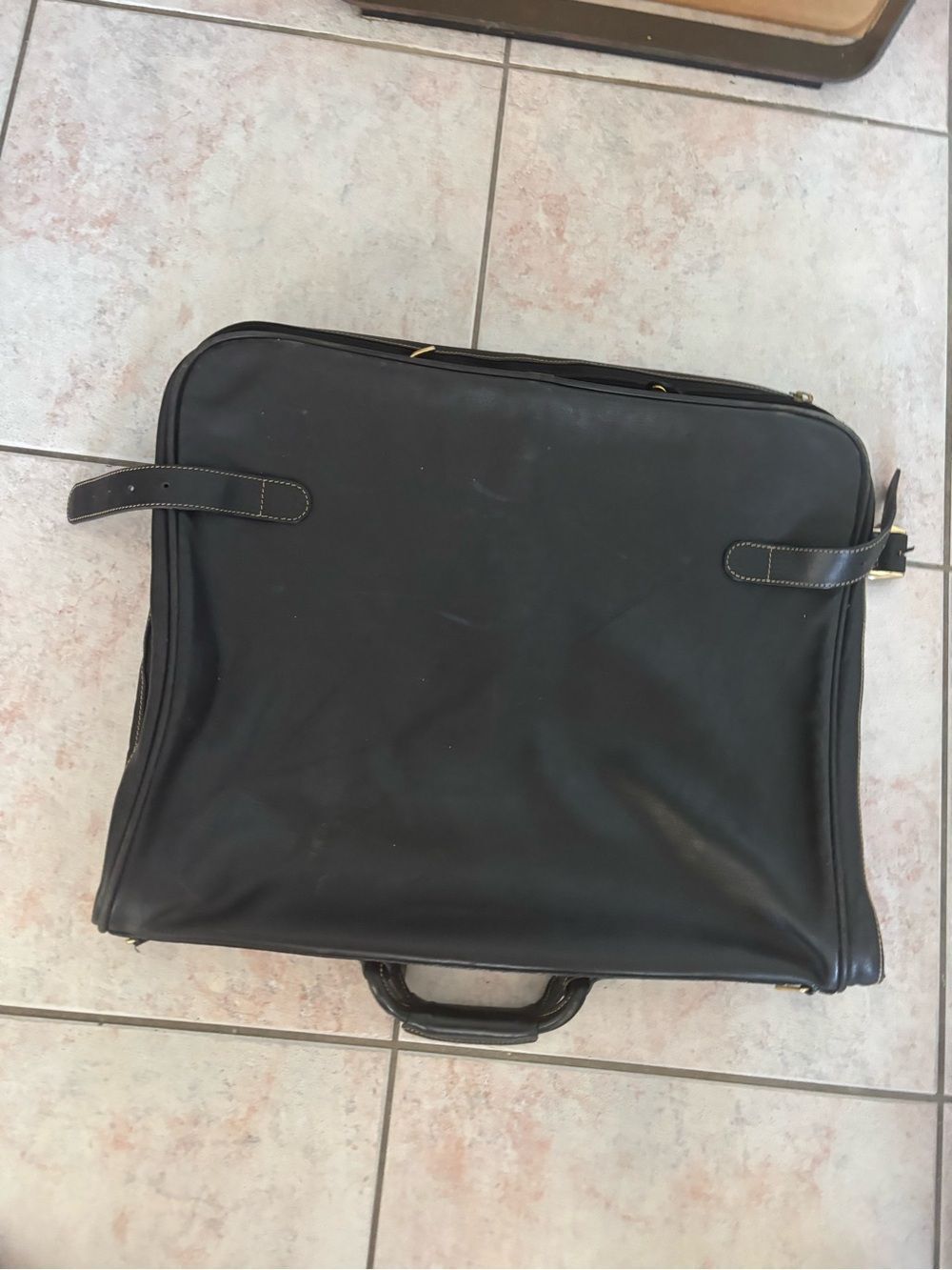 Bally leather suit case garment bag travel luggage